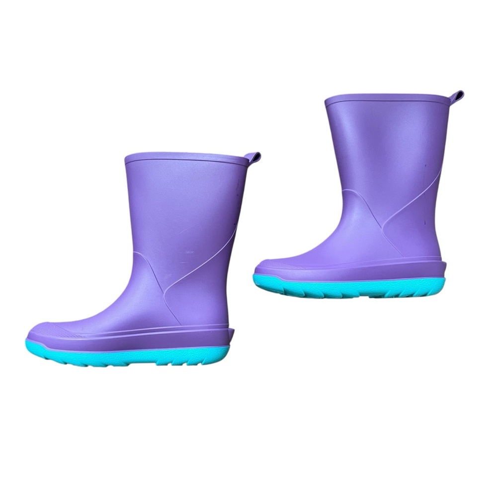 Cat & Jack Girls Purple Rain Boots Size 1 - Picture 3 of 13